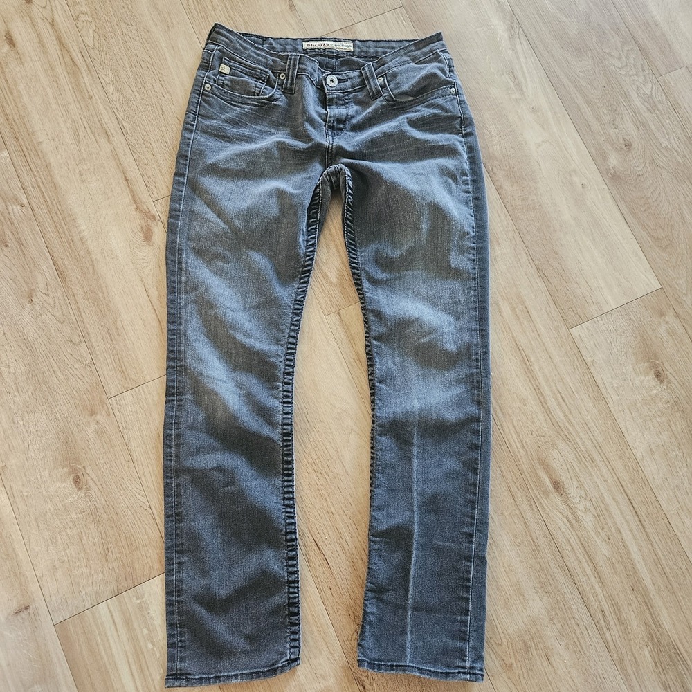 Big‎ Star Jeans Womens 31 Long Black Kayla Straight Denim Medium Wash